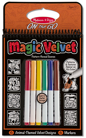 Melissa & Doug รุ่น 5397  Magic Velvet - Animals ชุดสมุดระบายสีขนาดพกพาชุดสัตว์ ส่งเสริมทักษะทางศิลปะ การมีสมาธิ